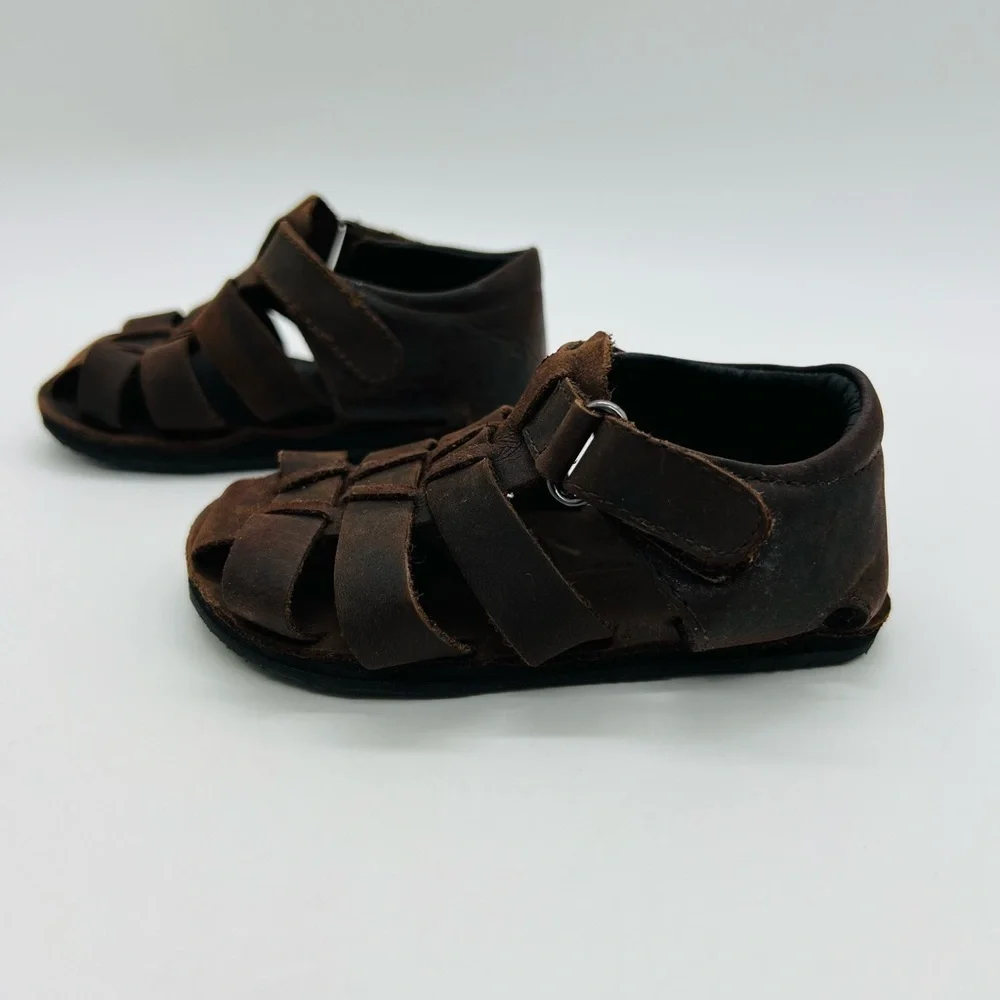 Cole Haan Dark Brown Mini Jamie Fisherman Sandals Infant Size 1
